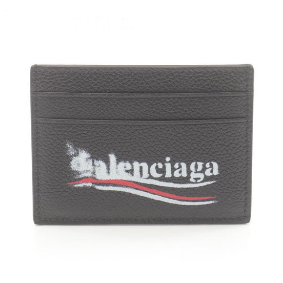 BALENCIAGA Business Card Holder/Card Case Leather Men's Women's Black 5943092AA3 - Picture 1 of 6